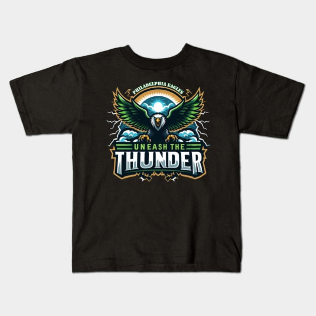 unleash the thunder Kids T-Shirt by AOAOCreation